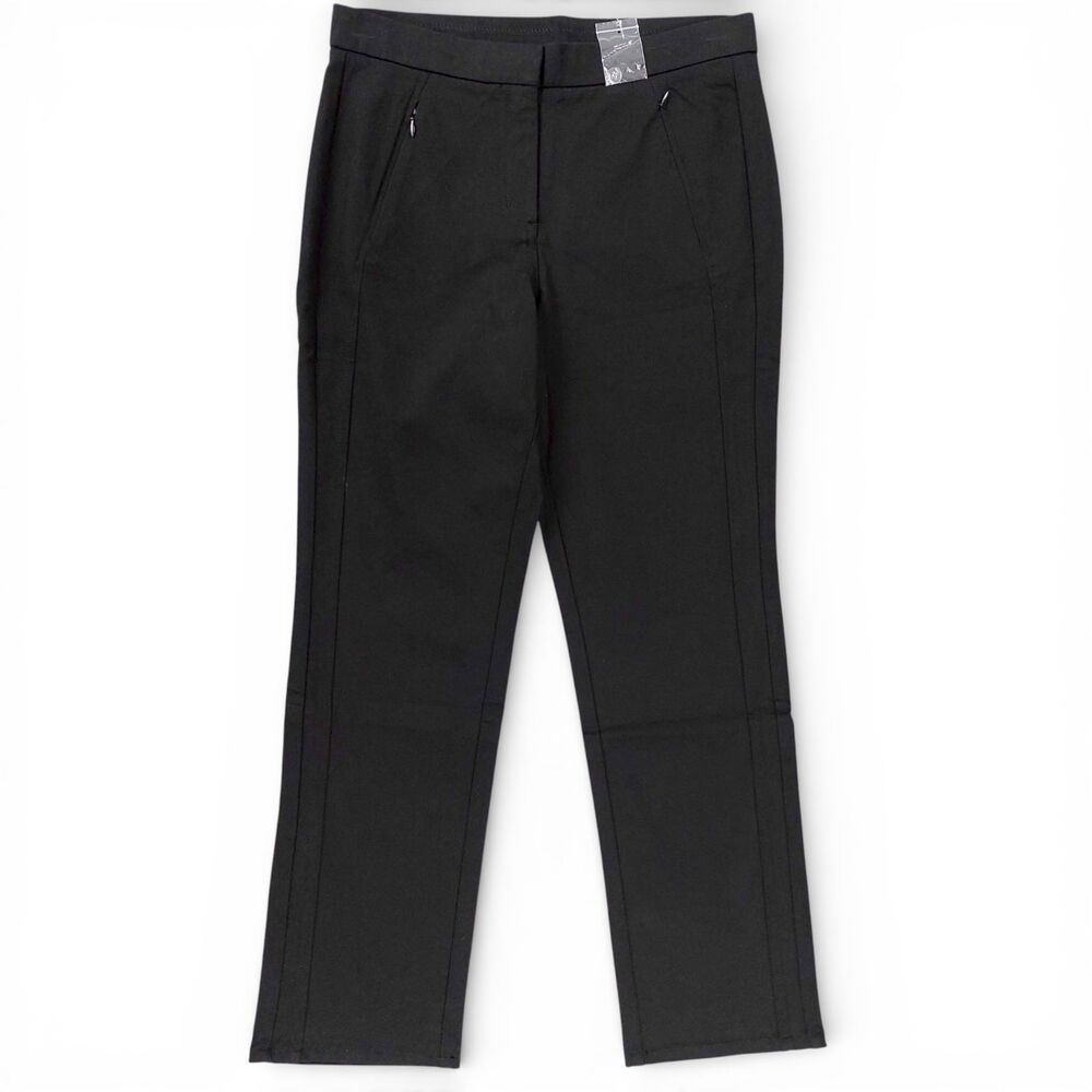 Isaac Mizrahi Live Black Trouser Pants 10P Stretch Mid Rise Career Workwear